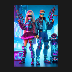 Свитшот хлопковый мужской Ken and Barbie - cyberpunk ai art, цвет: черный — фото 2