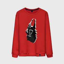 Свитшот хлопковый мужской Оборотень рык, цвет: красный