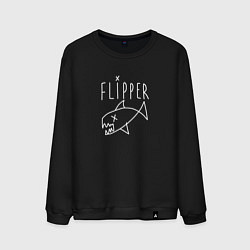Свитшот хлопковый мужской Kurt cobain flipper, цвет: черный