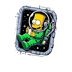 Свитшот хлопковый мужской Барт Симпсон с сэндвичем в космосе - нейроарт, цвет: белый — фото 2