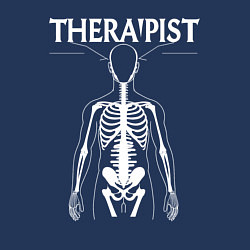 Свитшот хлопковый мужской Терапевт со скелетом, цвет: тёмно-синий — фото 2