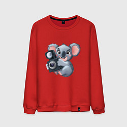 Свитшот хлопковый мужской Коала фотограф, цвет: красный