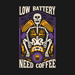 Свитшот хлопковый мужской Low battery need coffee, цвет: черный — фото 2