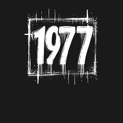 Свитшот хлопковый мужской 1977 год белой краской, цвет: черный — фото 2