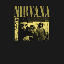 Свитшот хлопковый мужской Nirvana foto band, цвет: черный — фото 2