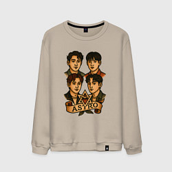 Свитшот хлопковый мужской Astro в стиле тату, цвет: миндальный