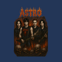 Свитшот хлопковый мужской Astro в стиле хэви метал, цвет: тёмно-синий — фото 2