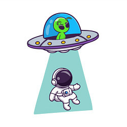 Свитшот хлопковый мужской Похищение космонавта, цвет: белый — фото 2