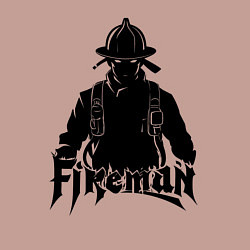 Свитшот хлопковый мужской Аниме пожарный, цвет: пыльно-розовый — фото 2