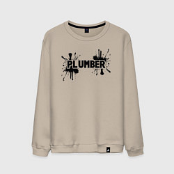 Мужской свитшот Сантехник в чероной краске