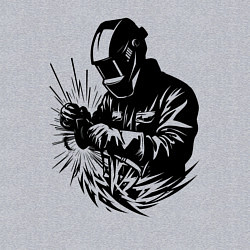 Свитшот хлопковый мужской Сварщик варит с искрами, цвет: меланж — фото 2