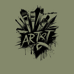 Свитшот хлопковый мужской Художник букет из кистей, цвет: авокадо — фото 2