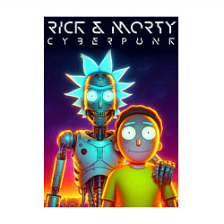 Свитшот хлопковый мужской Cyborg Rick and Morty - ai art fantasy, цвет: белый — фото 2