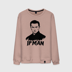 Свитшот хлопковый мужской Ип Ман портрет, цвет: пыльно-розовый