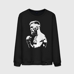Свитшот хлопковый мужской Конор Макгрегор эпичный, цвет: черный