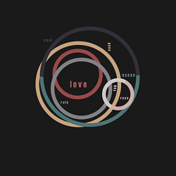 Свитшот хлопковый мужской Love надпись абстракция, цвет: черный — фото 2