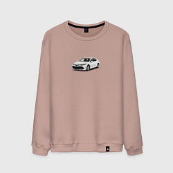 Свитшот хлопковый мужской Toyota camry white, цвет: пыльно-розовый