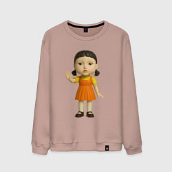 Свитшот хлопковый мужской Кукла с жестом стой, цвет: пыльно-розовый