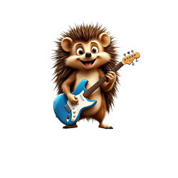 Свитшот хлопковый мужской Милый ёж играющий на гитаре, цвет: белый — фото 2