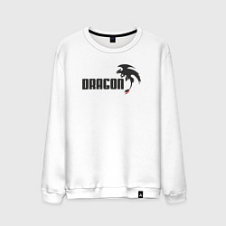 Свитшот хлопковый мужской Dragon, цвет: белый