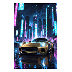 Свитшот хлопковый мужской Суперкар едет среди небоскребов, цвет: белый — фото 2