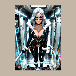 Свитшот хлопковый мужской Черная кошка в сейфе банка, цвет: миндальный — фото 2