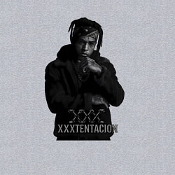 Свитшот хлопковый мужской XXXTentacion грустный, цвет: меланж — фото 2
