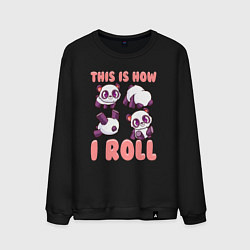 Свитшот хлопковый мужской Как я катаюсь, цвет: черный