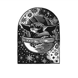 Свитшот хлопковый мужской Малыш Йода в космосе, цвет: белый — фото 2