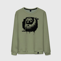 Мужской свитшот Ленивец в черном штрихе