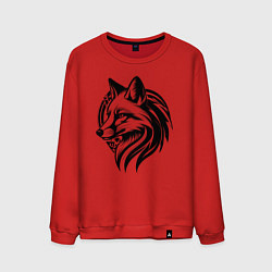 Свитшот хлопковый мужской Лисий логотип, цвет: красный