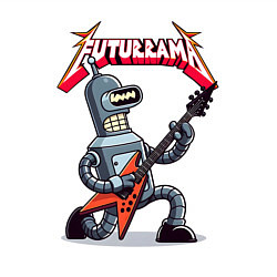 Свитшот хлопковый мужской Bender bending robot from rock group Futurama, цвет: белый — фото 2
