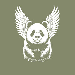 Свитшот хлопковый мужской Крылатая панда, цвет: авокадо — фото 2