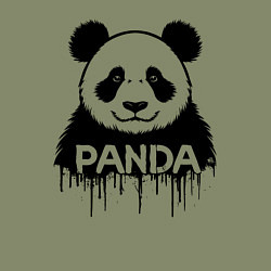 Свитшот хлопковый мужской Панда черной краской, цвет: авокадо — фото 2