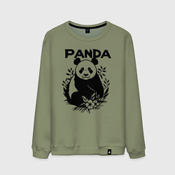 Мужской свитшот Панда с цветами