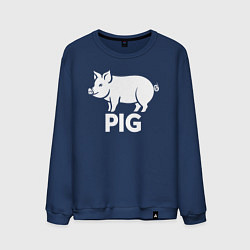 Свитшот хлопковый мужской Городская Свинья, цвет: тёмно-синий