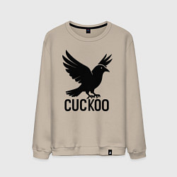 Свитшот хлопковый мужской Кукушка черная, цвет: миндальный