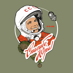 Свитшот хлопковый мужской Юрий Гагарин, цвет: авокадо — фото 2