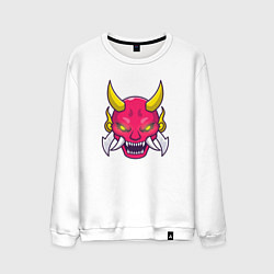Свитшот хлопковый мужской Evil devil, цвет: белый