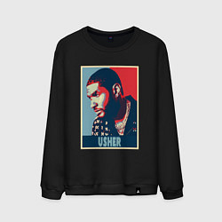 Свитшот хлопковый мужской Usher music, цвет: черный
