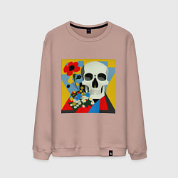 Мужской свитшот Череп в красочных цветах