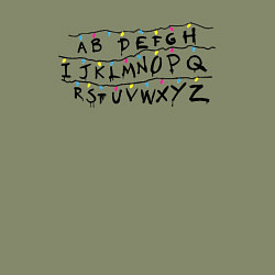 Свитшот хлопковый мужской Очень странные дела гирлянда, цвет: авокадо — фото 2