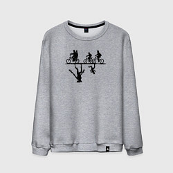 Свитшот хлопковый мужской Очень странные дела параллельный мир, цвет: меланж