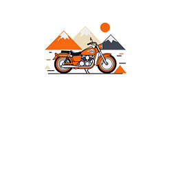 Свитшот хлопковый мужской Оранжевый мотоцикл на белом, цвет: белый — фото 2