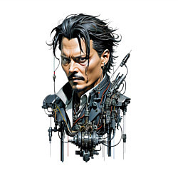 Свитшот хлопковый мужской Cyborg Johnny Depp, цвет: белый — фото 2