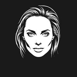 Свитшот хлопковый мужской Анджелина Джоли лицо, цвет: черный — фото 2