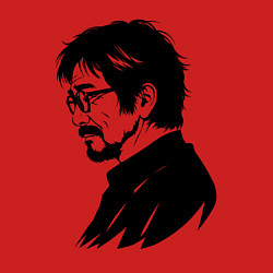 Свитшот хлопковый мужской Хаяо Миядзаки в профиль, цвет: красный — фото 2