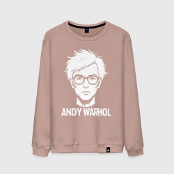 Свитшот хлопковый мужской Энди Уорхол в аниме стиле, цвет: пыльно-розовый