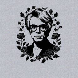 Свитшот хлопковый мужской Энди Уорхол в цветочном обрамлении, цвет: меланж — фото 2