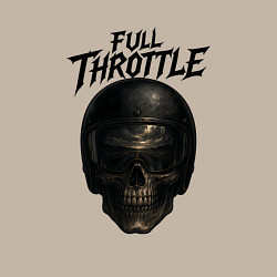 Свитшот хлопковый мужской Full throttle Череп мотоциклиста, цвет: миндальный — фото 2
